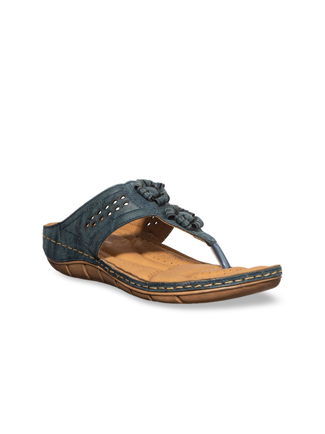 

Khadims Women Navy Blue Textured Comfort Heels