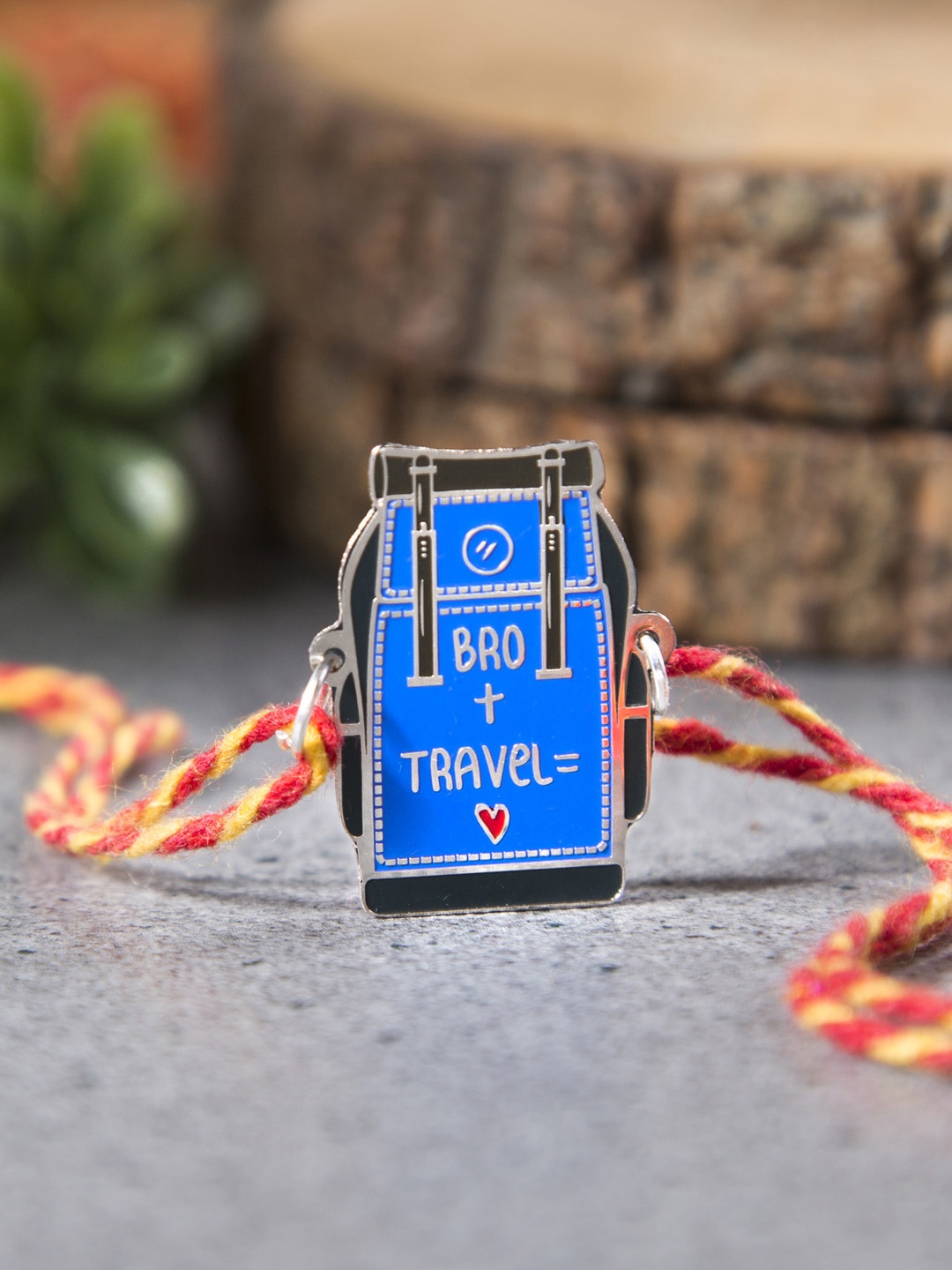 

Bigsmall Blue Brass Sheet Embellished Traveler Backpack Bro Rakhi