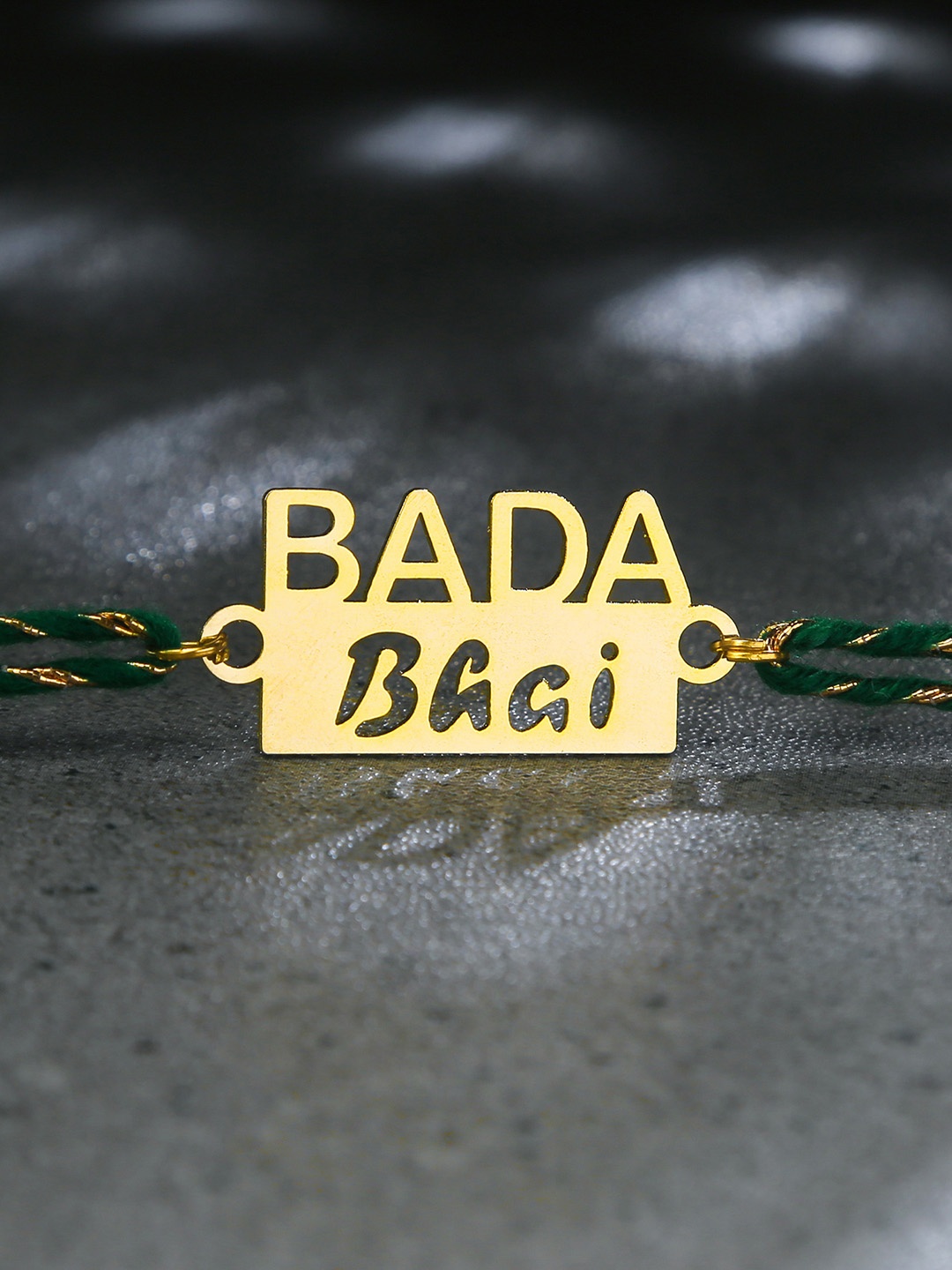 

Bigsmall Gold-Toned Bada Bhai Emblazoned Handcrafted Rakhi