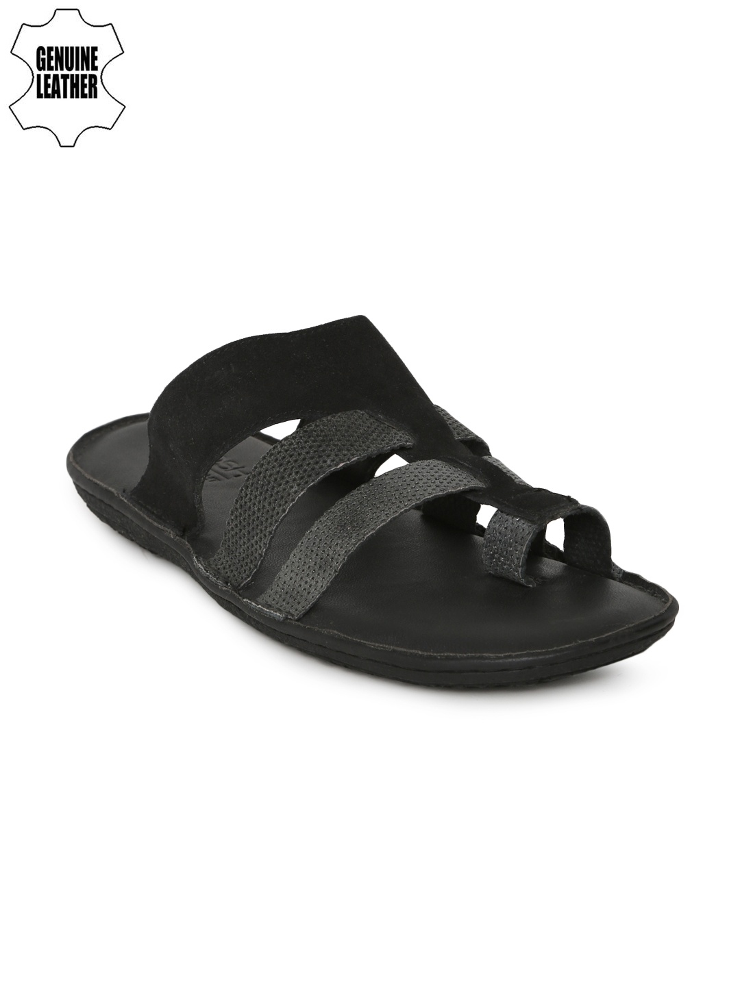 

Ruosh Men Black Comfort Sandals