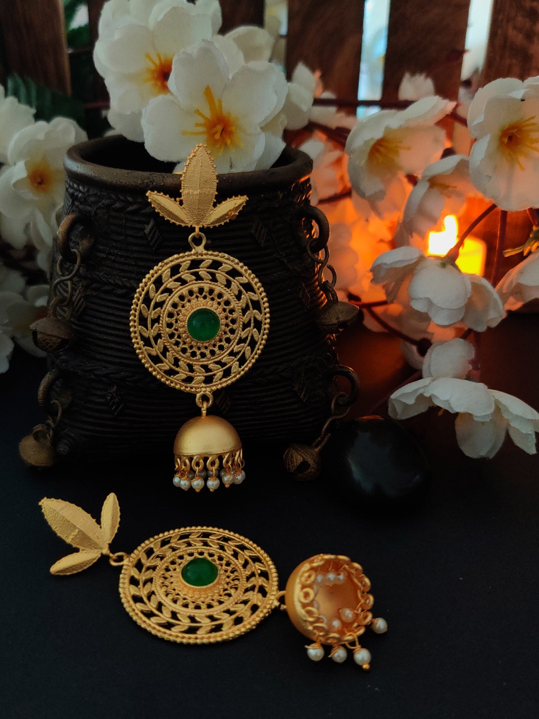 

Binnis Wardrobe Gold-Plated Circular Drop Earrings