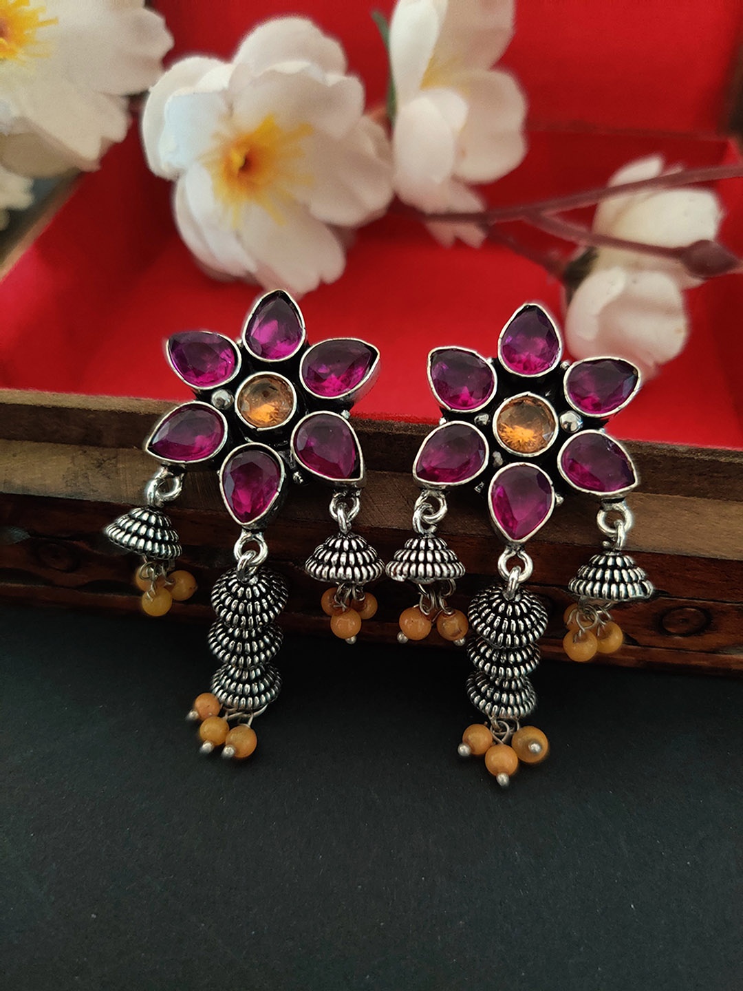 

Binnis Wardrobe Multicoloured Floral Drop Earrings, Multi