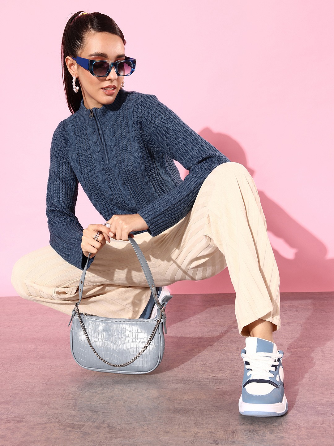 

The Roadster Life Co. Cable Knit Pullover Sweater, Blue