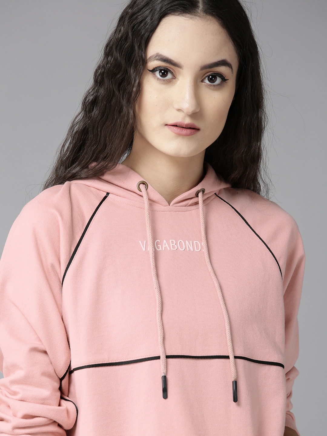 

Roadster Women Pink Solid Hooded Sweatshirt