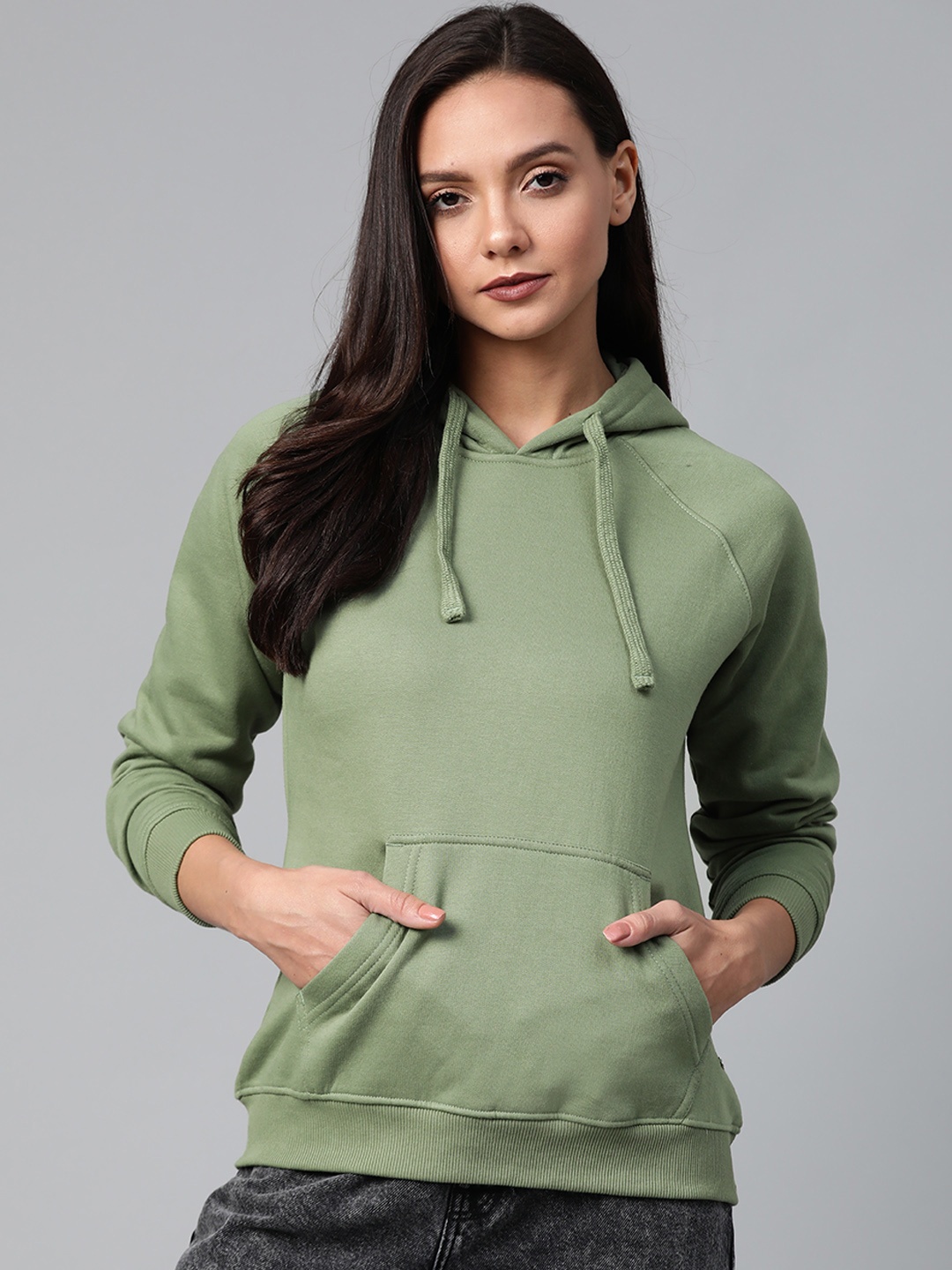 

The Roadster Lifestyle Co. Solid Hooded Sweatshirt, Olive