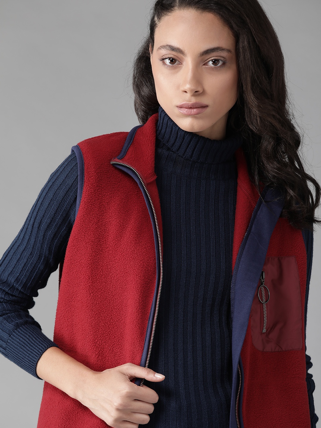 

Roadster Women Maroon Solid Sweatshirt