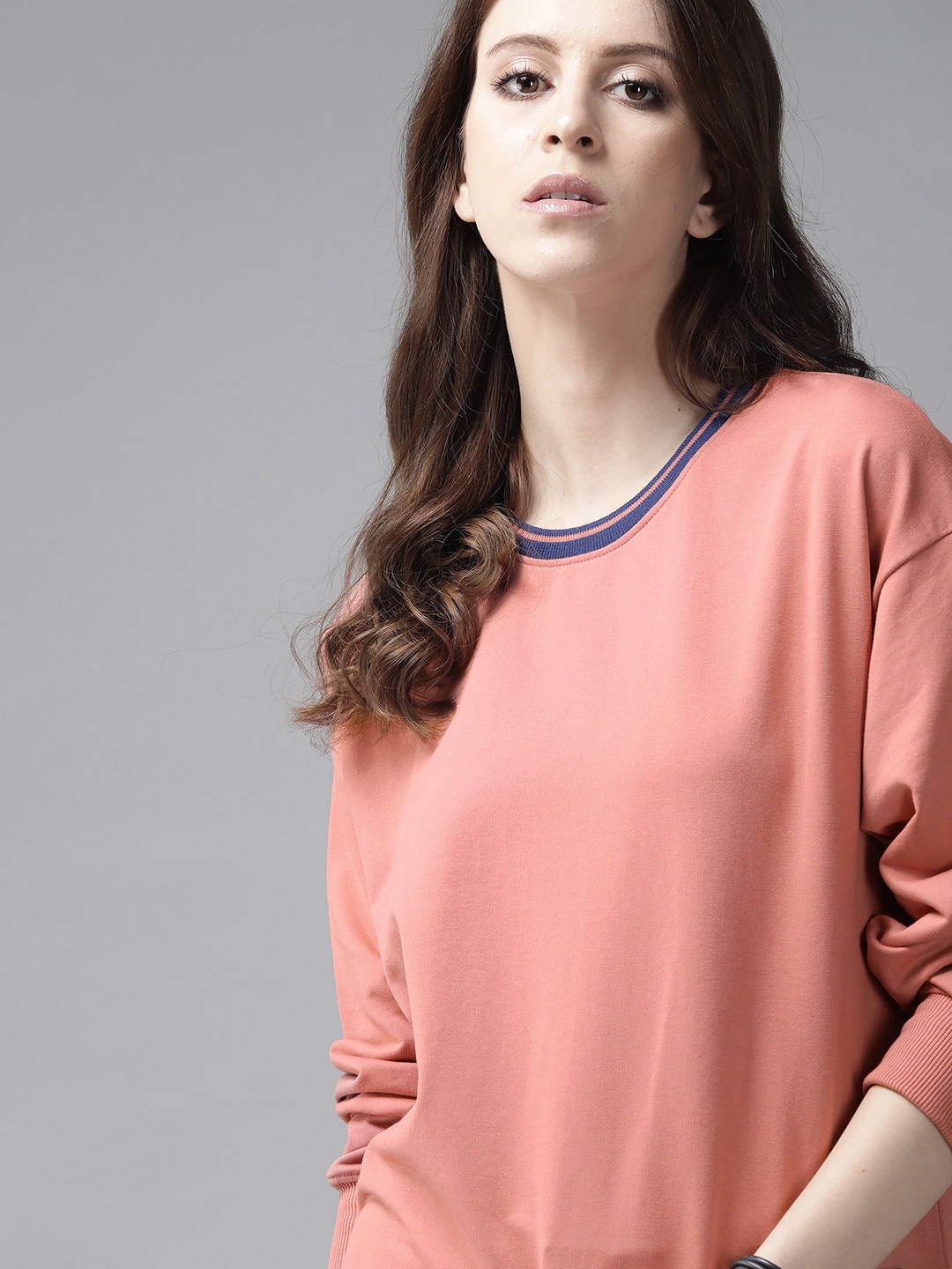 

Roadster Women Pink Solid Sweatshirt