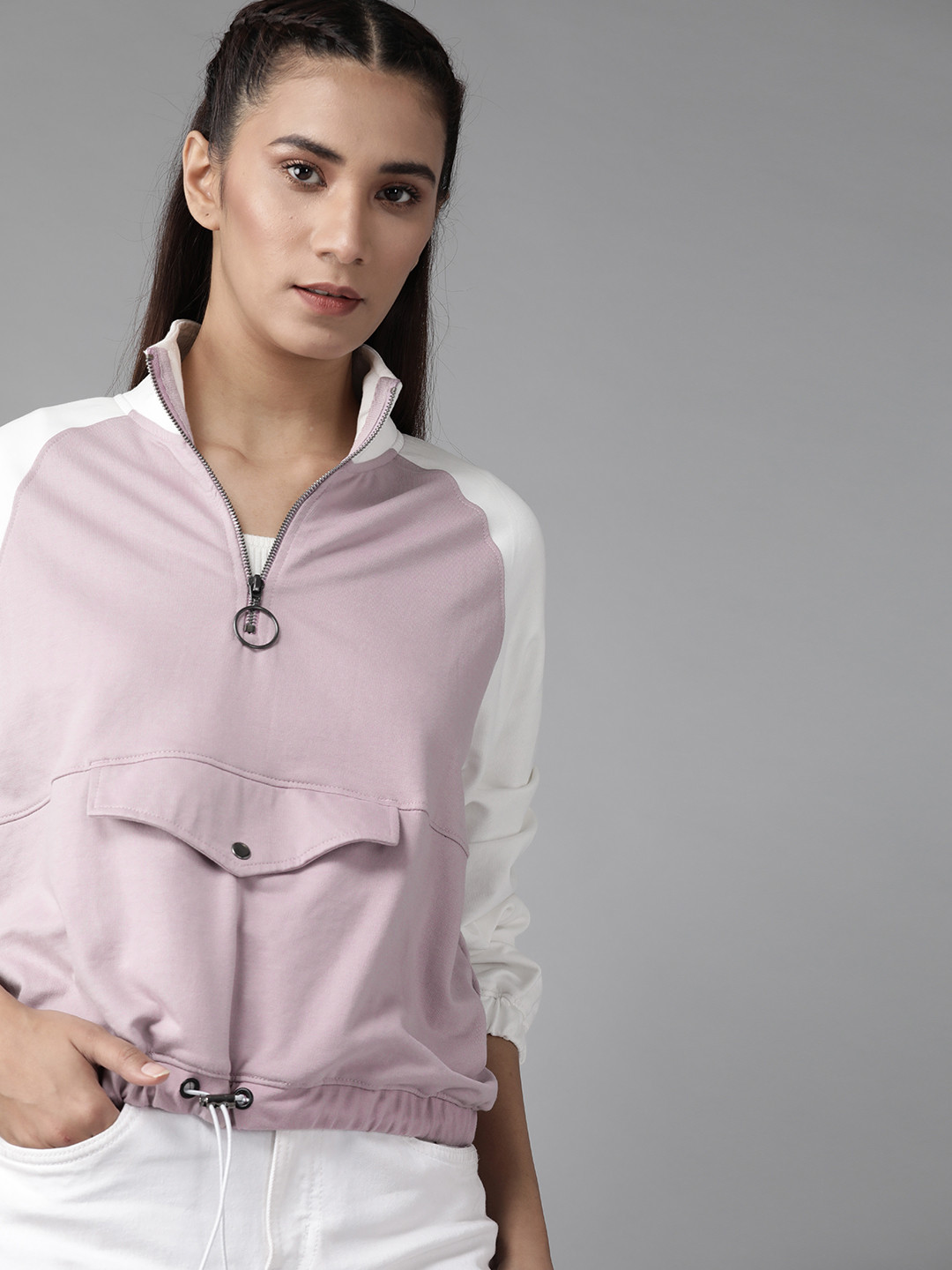 

Roadster Women Lavender Solid Sweatshirt