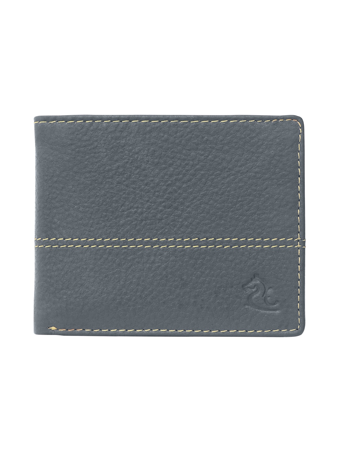 

Kara Men Blue Solid Leather Two Fold Wallet