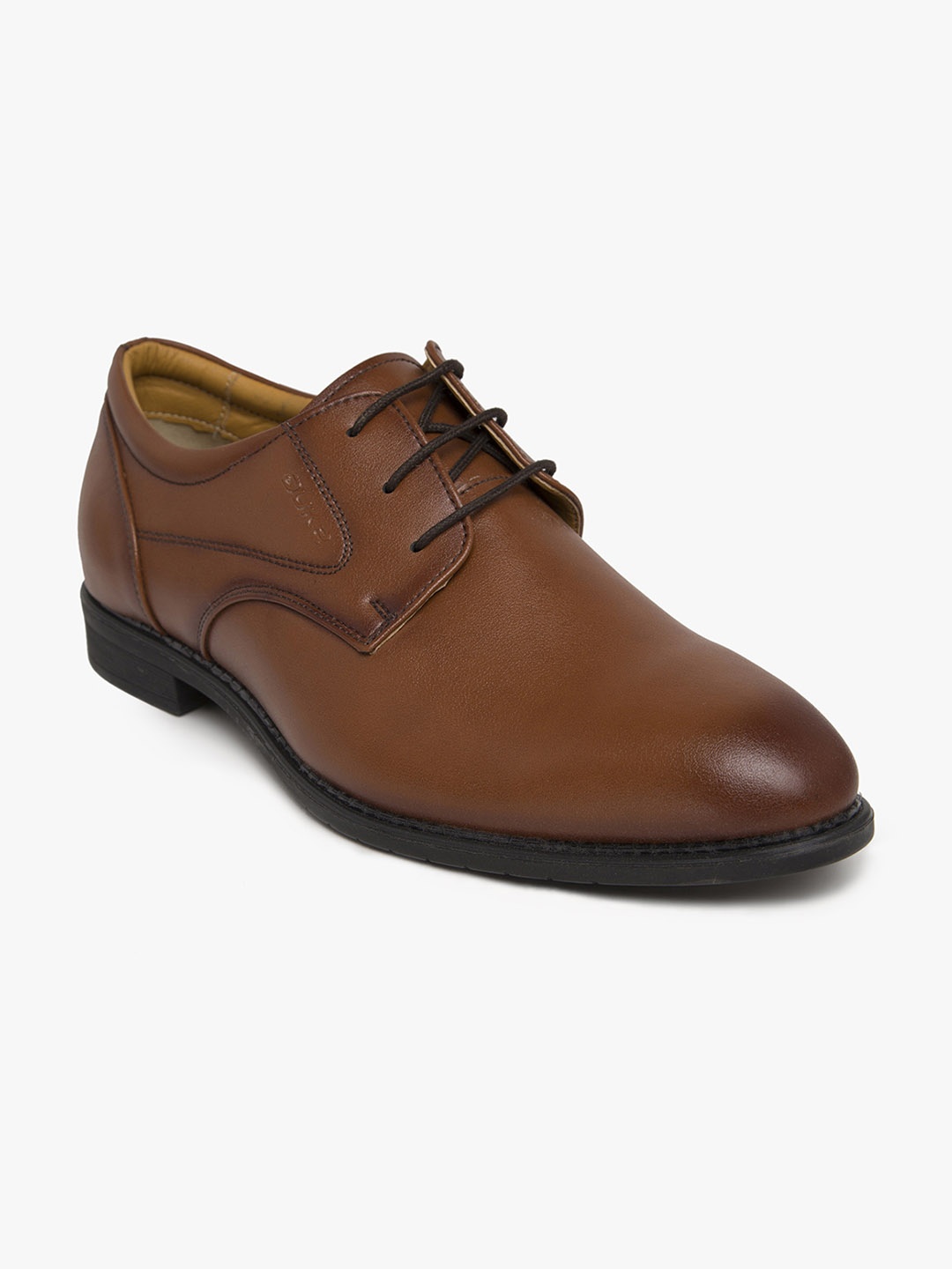 

Duke Men Brown Solid Formal Derbys, Tan