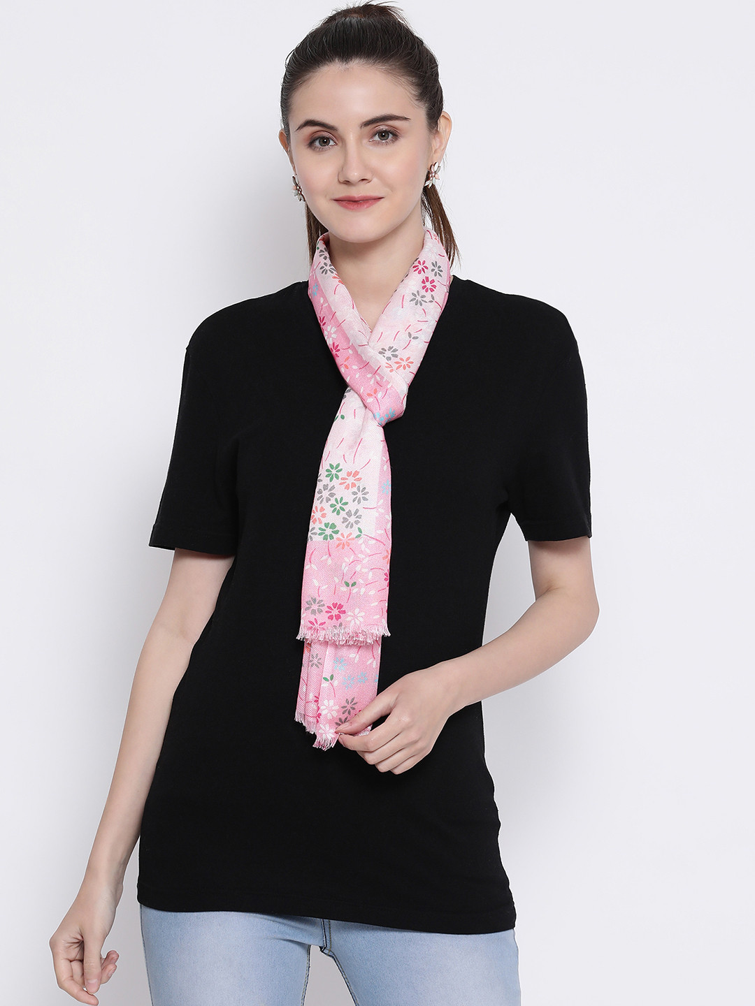 

SHINGORA Women Pink Printed Stole