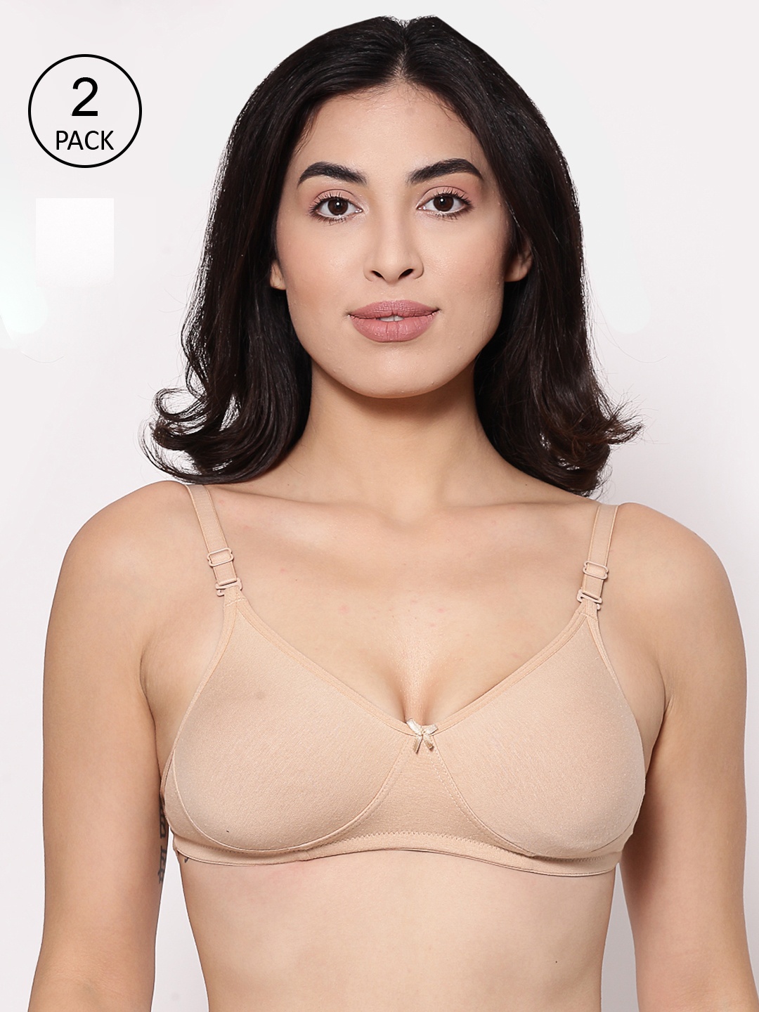 

Inner Sense Pack of Non-Wired Non Padded T-shirt Bra ISB100, Nude