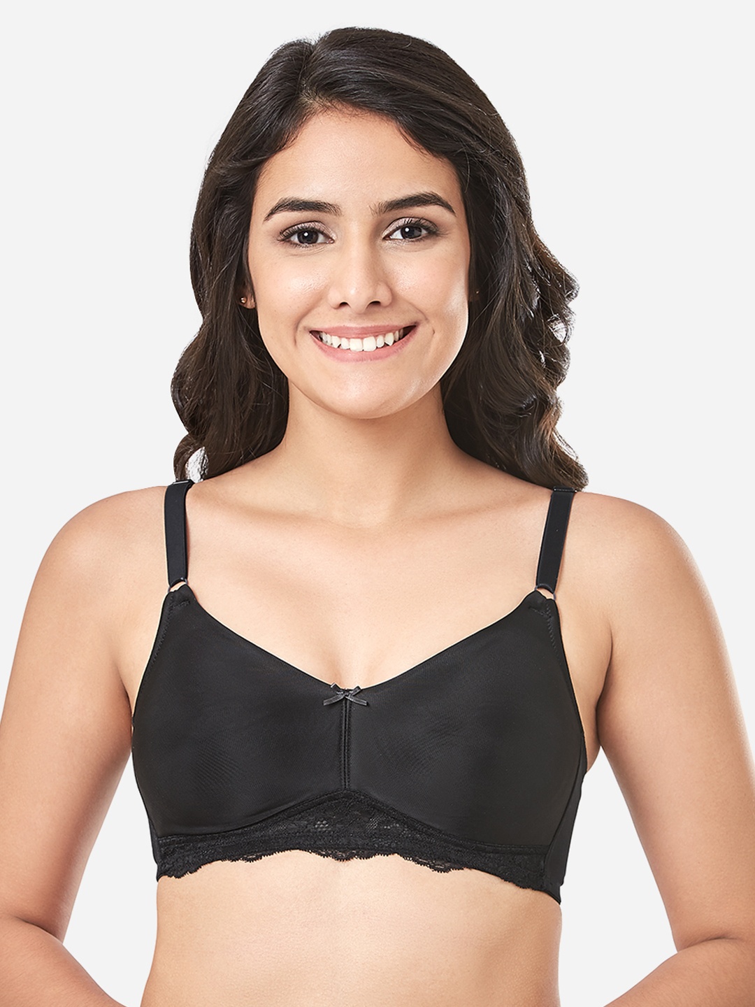 

every de by amante Non Padded Wirefree Contour Charm Lace Bra - EB002, Black