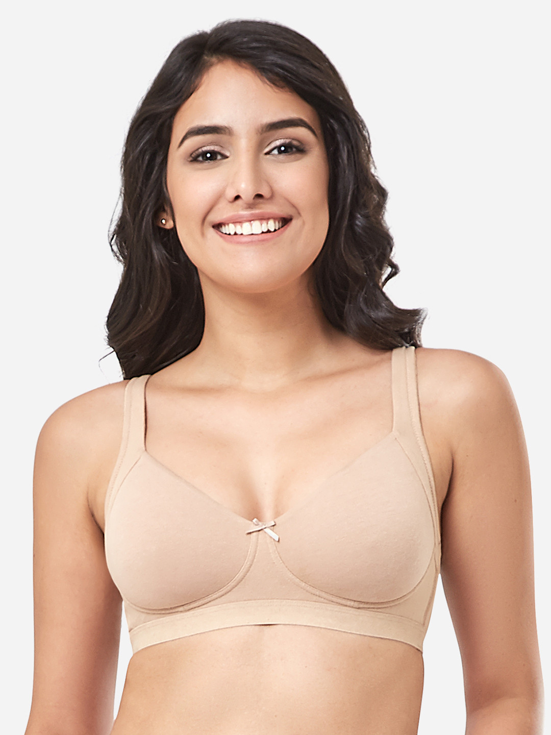 

every de by amante Solid Non Padded Wirefree Super Support Bra EB004, Beige