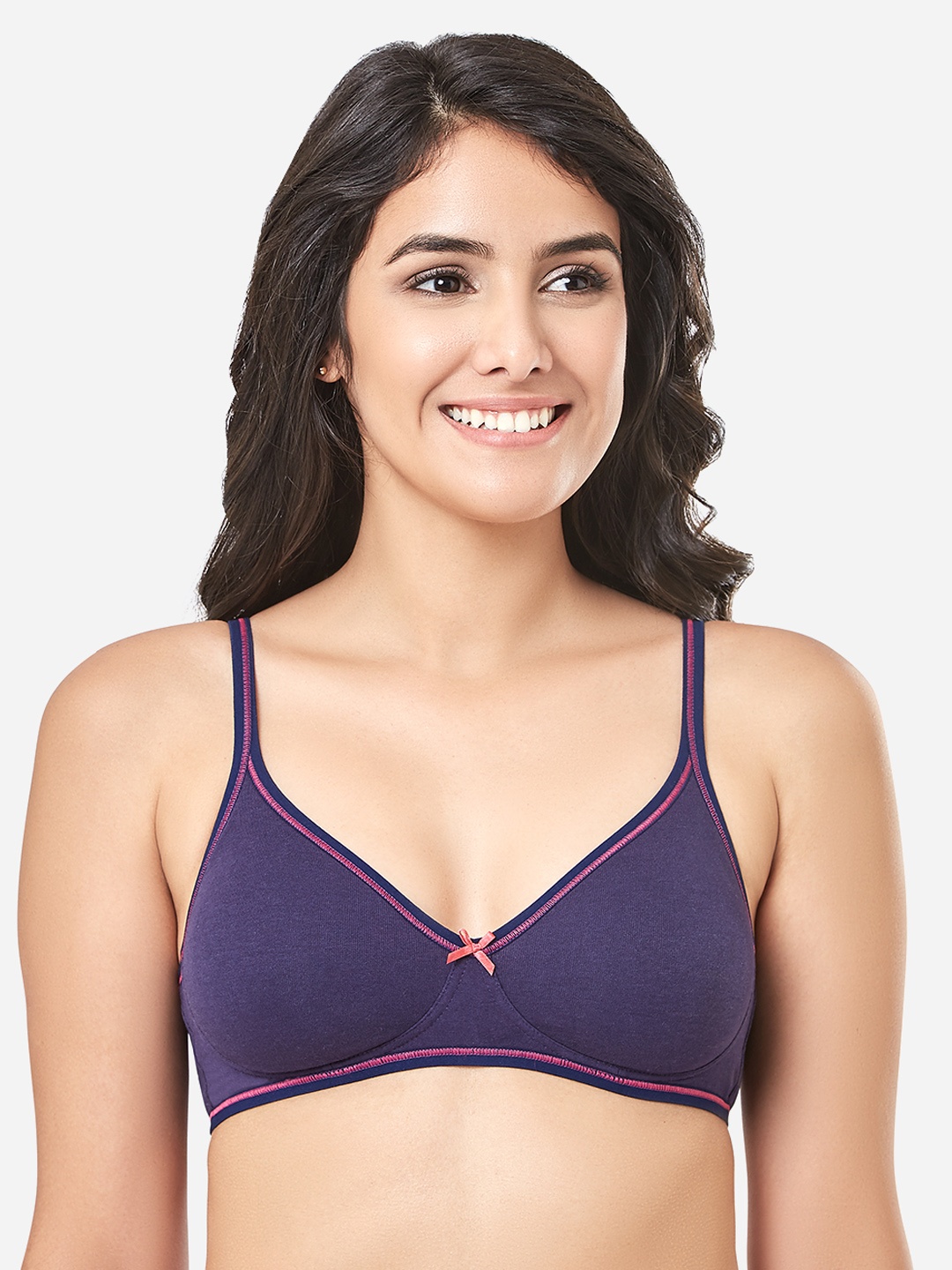 

every de by amante Solid Non Padded Wirefree Dreamer Super Support Bra EB007, Purple
