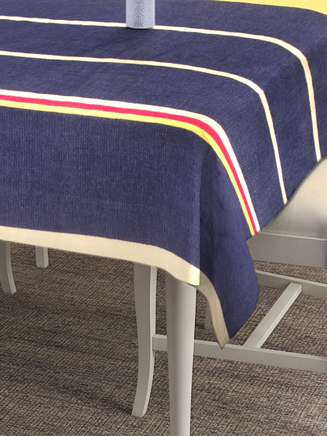

NEUDIS Blue & Red Striped 6-Seater Table Cover