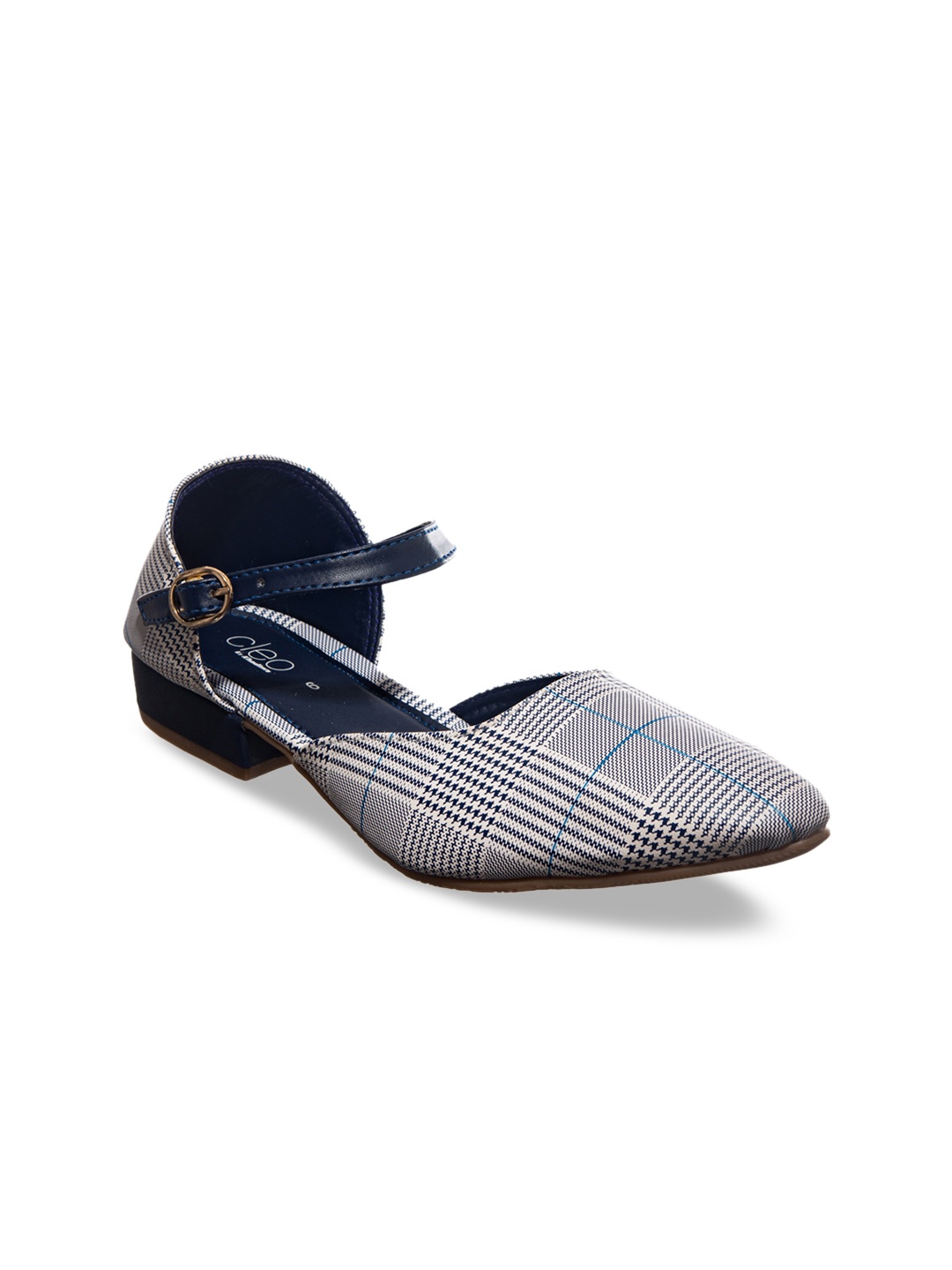 

Khadims Women Navy Blue Printed Open Toe Flats