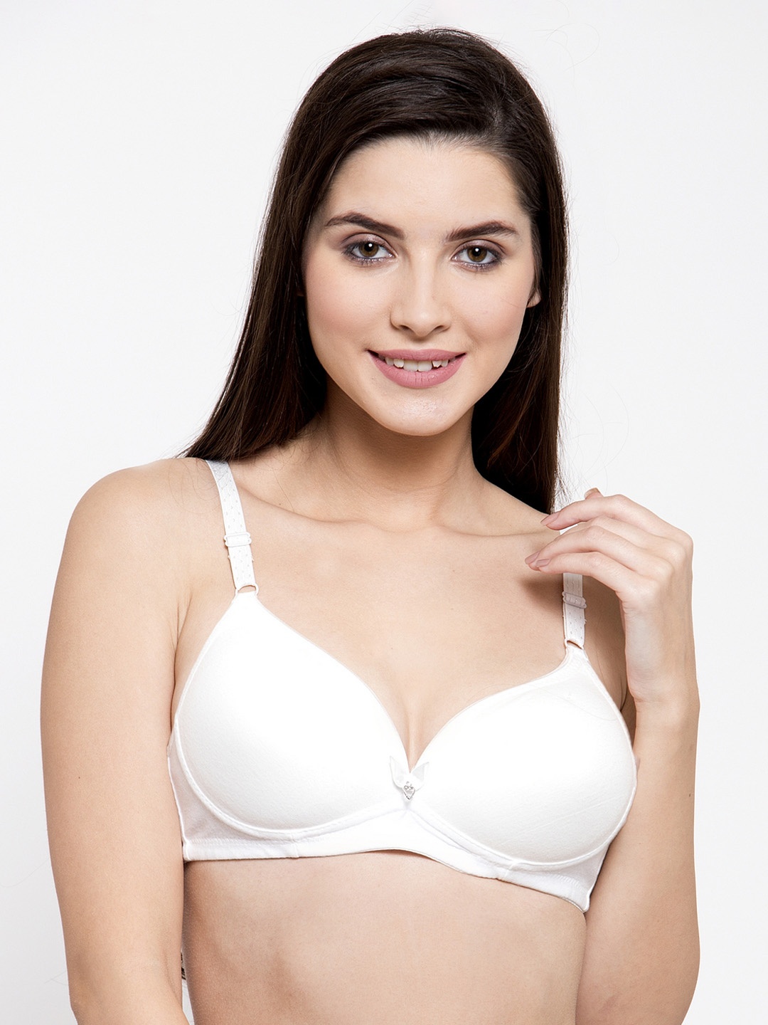 

GRACIT White Solid Non-Wired Lightly Padded Push-Up Bra