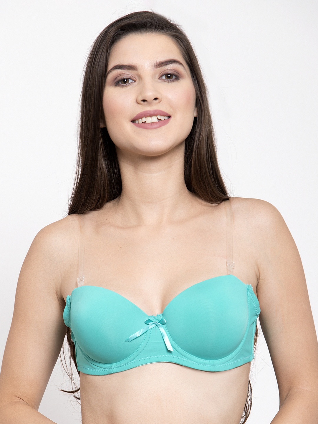 

GRACIT Turquoise Blue Solid Underwired Lightly Padded Push-Up Bra PW990-20