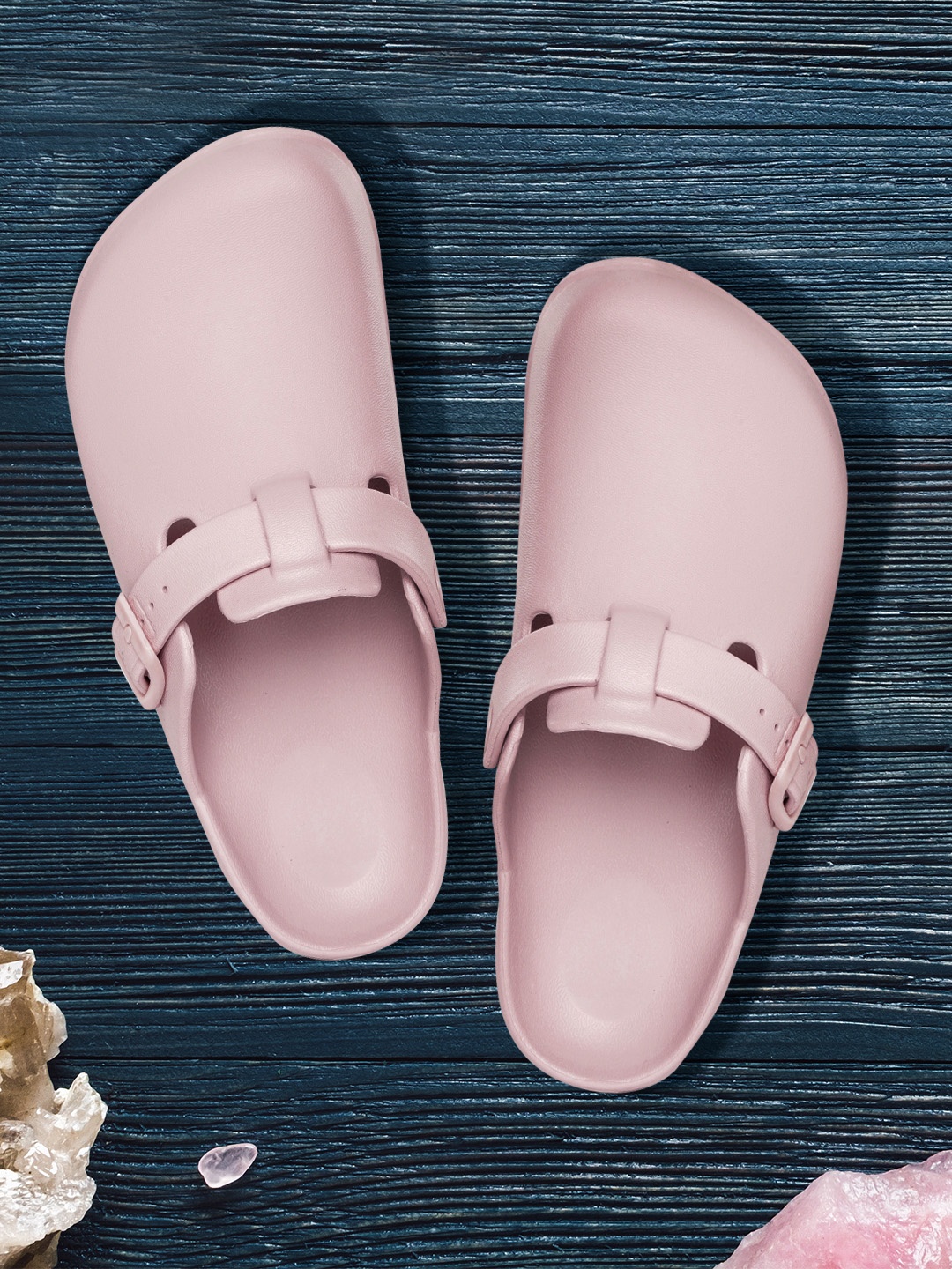 

Roadster Women Pink Solid Clogs with Buckle Detail