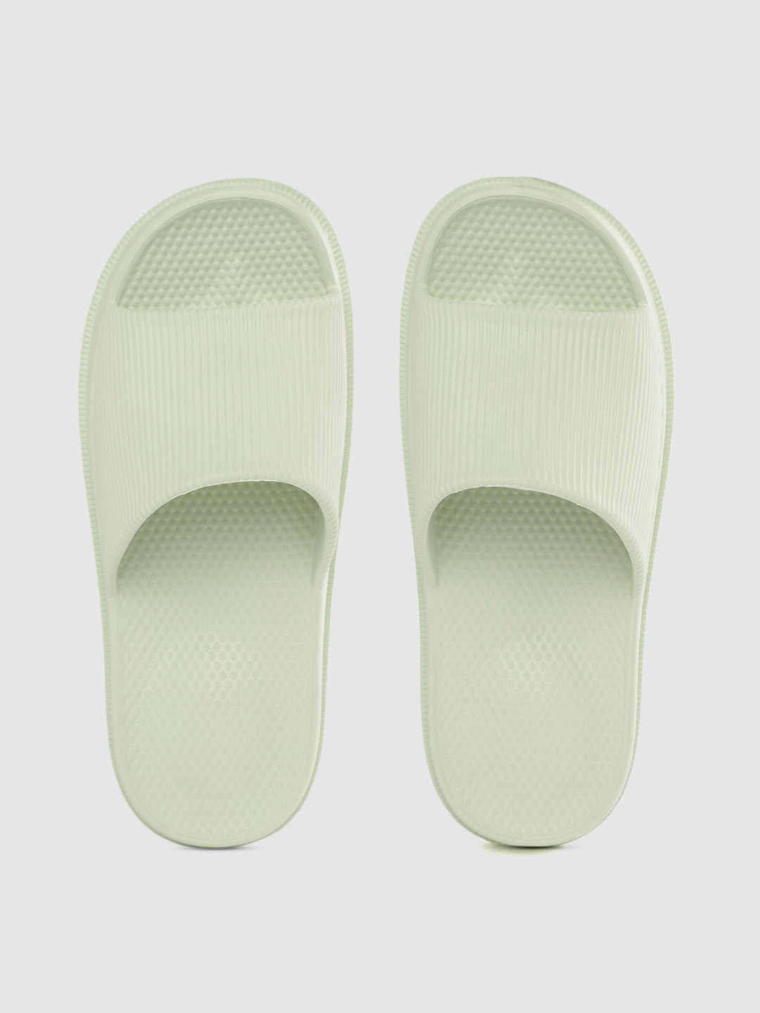 

Roadster Women Mint Green Self Striped Sliders