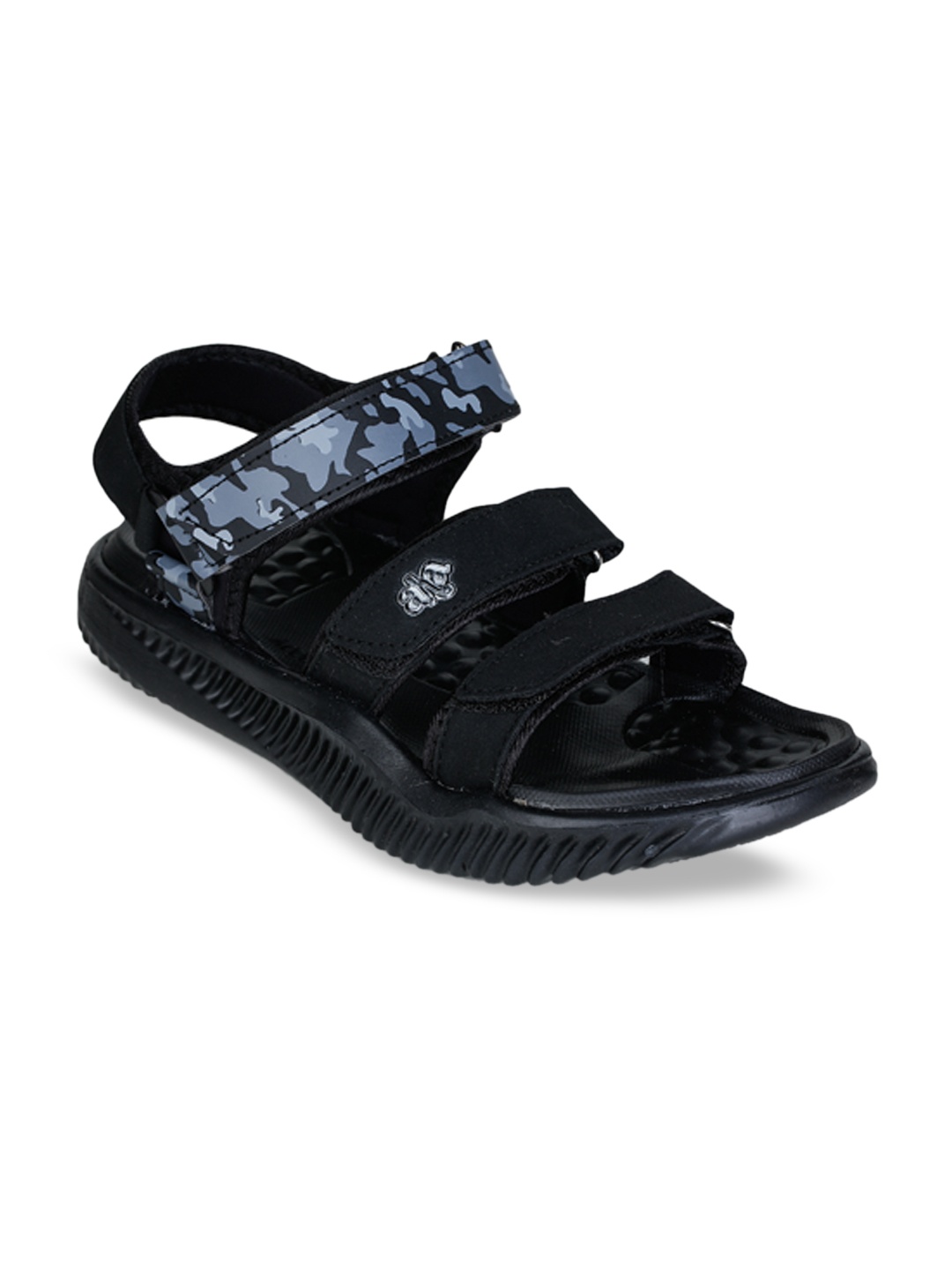

Liberty Men Black & Blue Camouflage Print Comfort Sandals