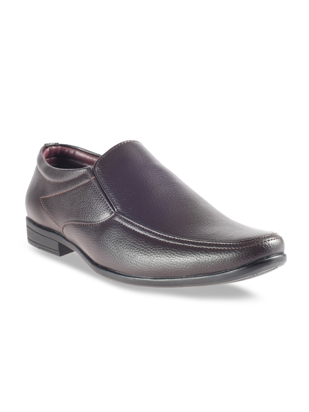 

Khadims Men Brown Solid Formal Slip-Ons