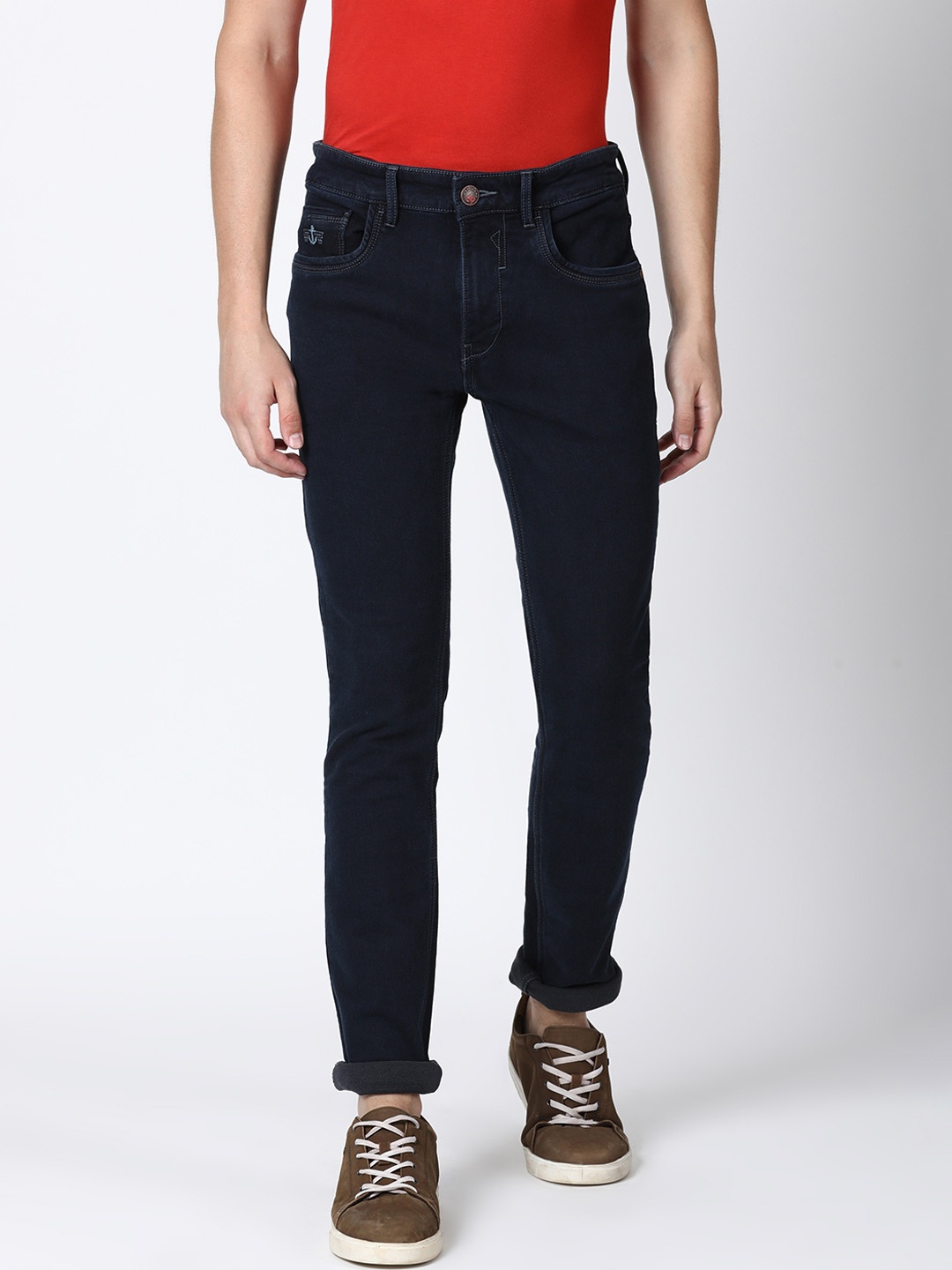 

Llak Jeans Men Navy Blue Skinny Fit Mid-Rise Clean Look Stretchable Jeans