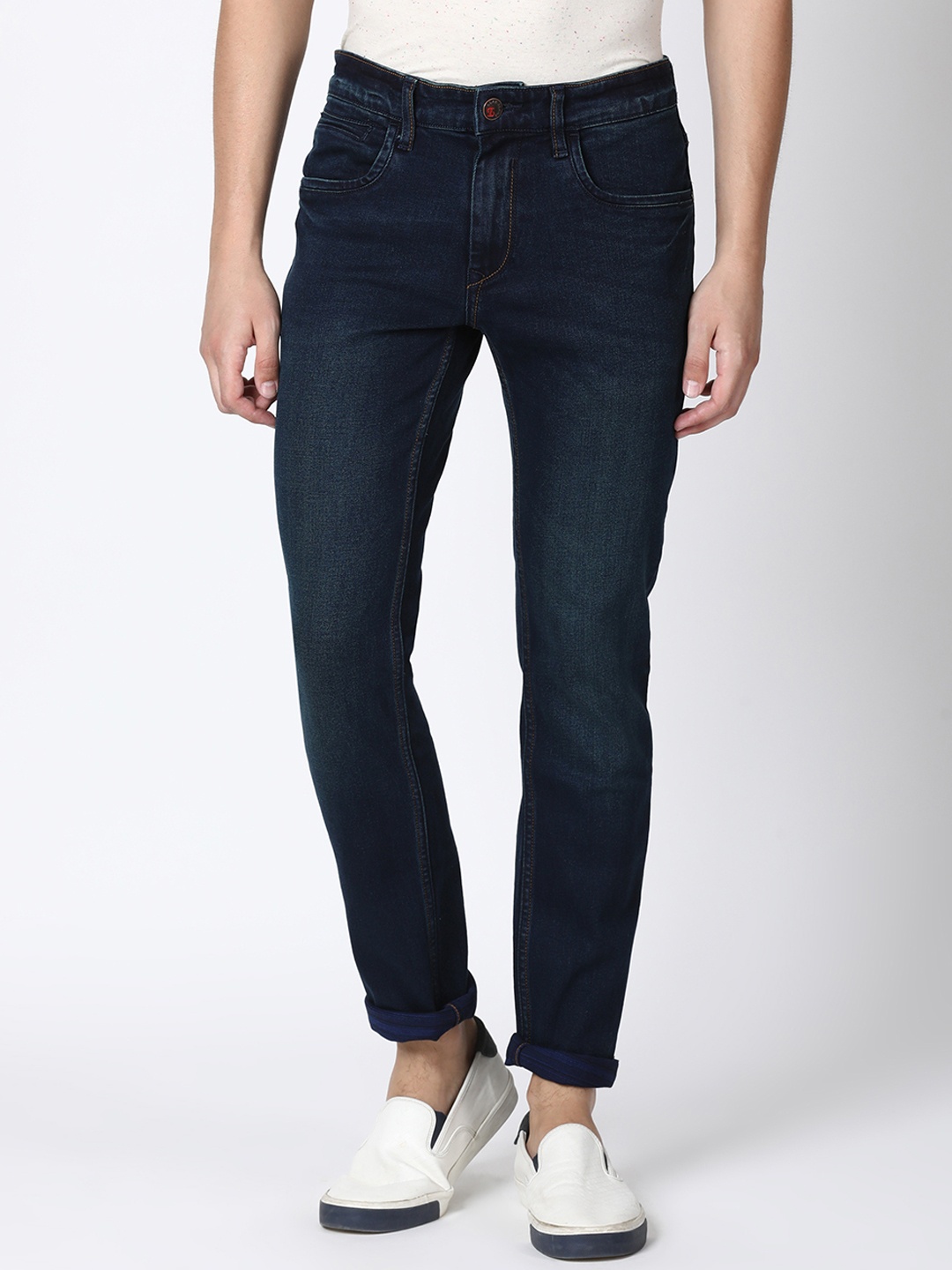 

Llak Jeans Men Navy Blue Skinny Fit Mid-Rise Clean Look Stretchable Jeans