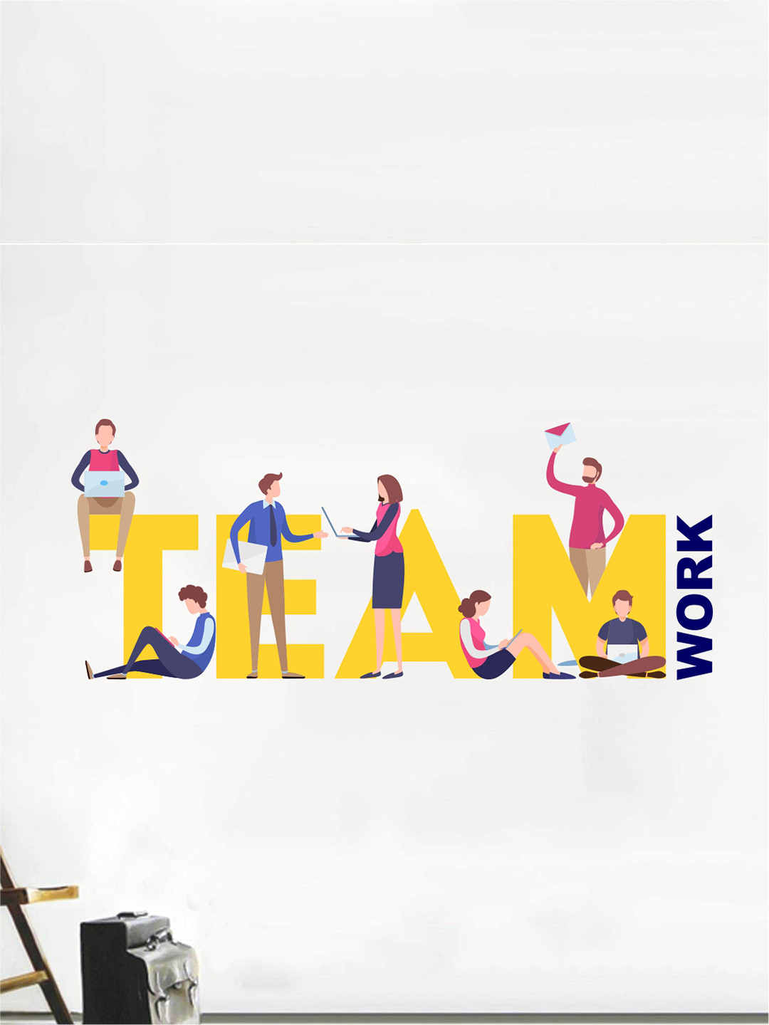 

rawpockets Multicolored Team Work Wall Stickers, Multi