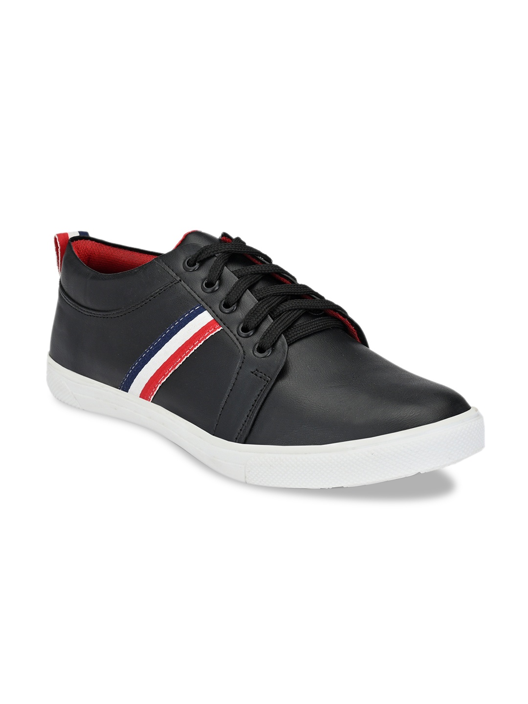 

Walkstyle By El Paso Men Black Striped Sneakers