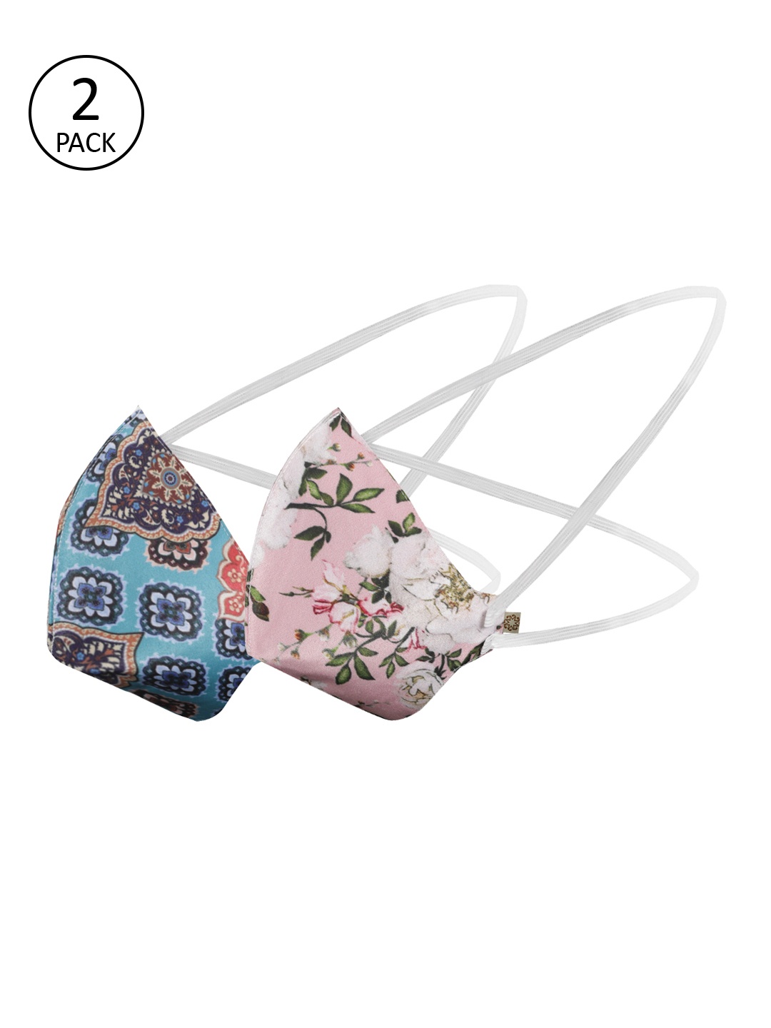 

VASTRAMAY Unisex 2 Pcs Reusable 3-Ply Outdoor Head Band Cloth Masks, Pink