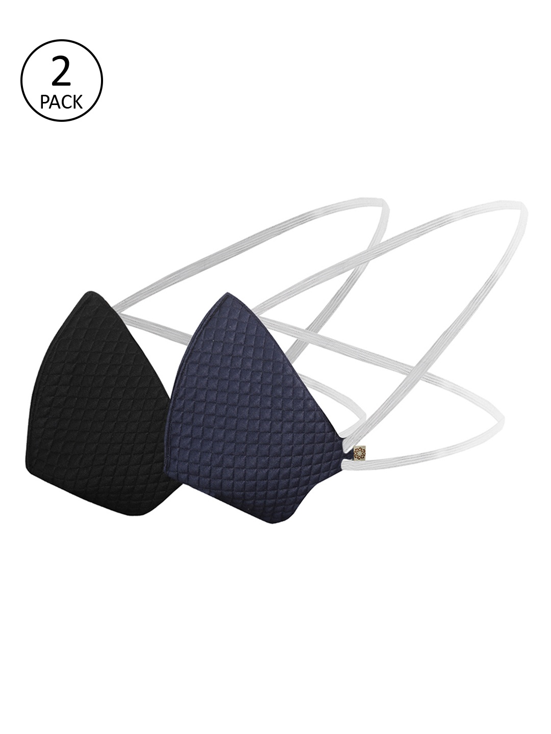 

VASTRAMAY Unisex Pack Of 2 3-Ply Reusable Outdoor Head Band Cloth Masks, Black