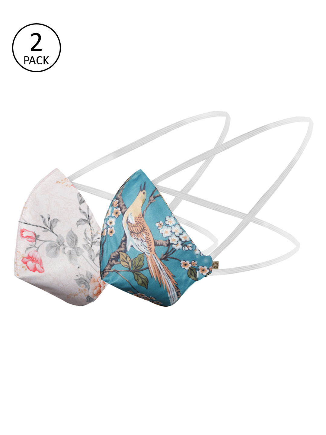 

VASTRAMAY Unisex 2 Pcs Reusable 3-Ply Outdoor Head Band Cloth Masks, Off white