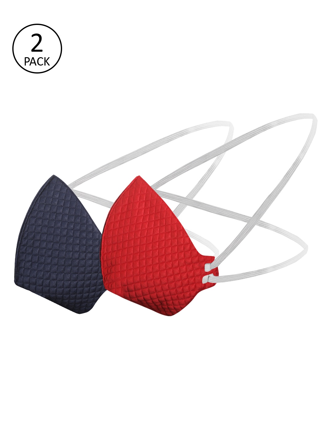 

VASTRAMAY Unisex 2 Pcs 3-Ply Anti-Pollution Reusable Outdoor Masks, Navy blue