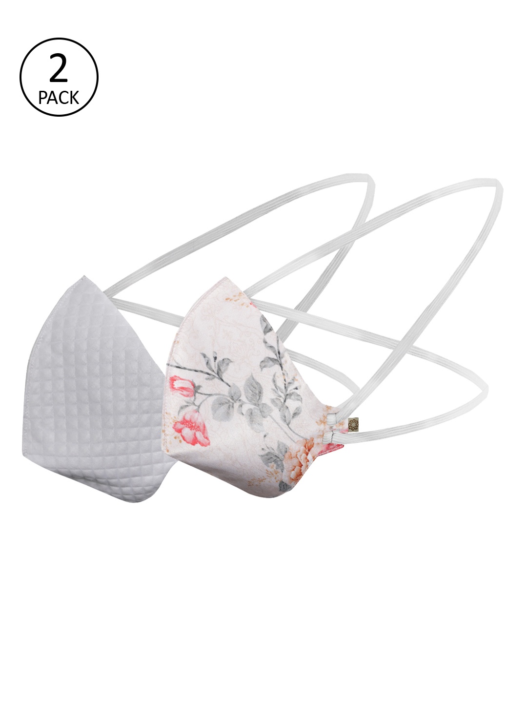 

VASTRAMAY Unisex 2 Pcs Reusable 3-Ply Outdoor Head Band Cloth Masks, White