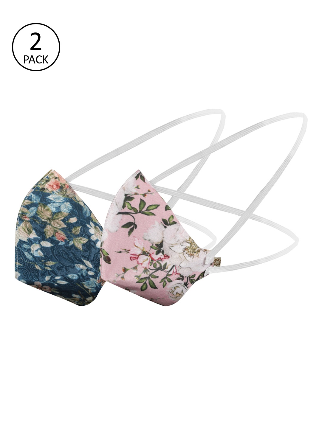 

VASTRAMAY Unisex 2 Pcs Printed 3-Ply Anti-Pollution Reusable Outdoor Masks, Blue