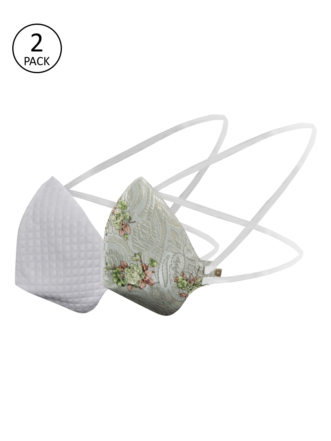 

VASTRAMAY Unisex Pack Of 2 3-Ply Reusable Outdoor Head Band Cloth Masks, White