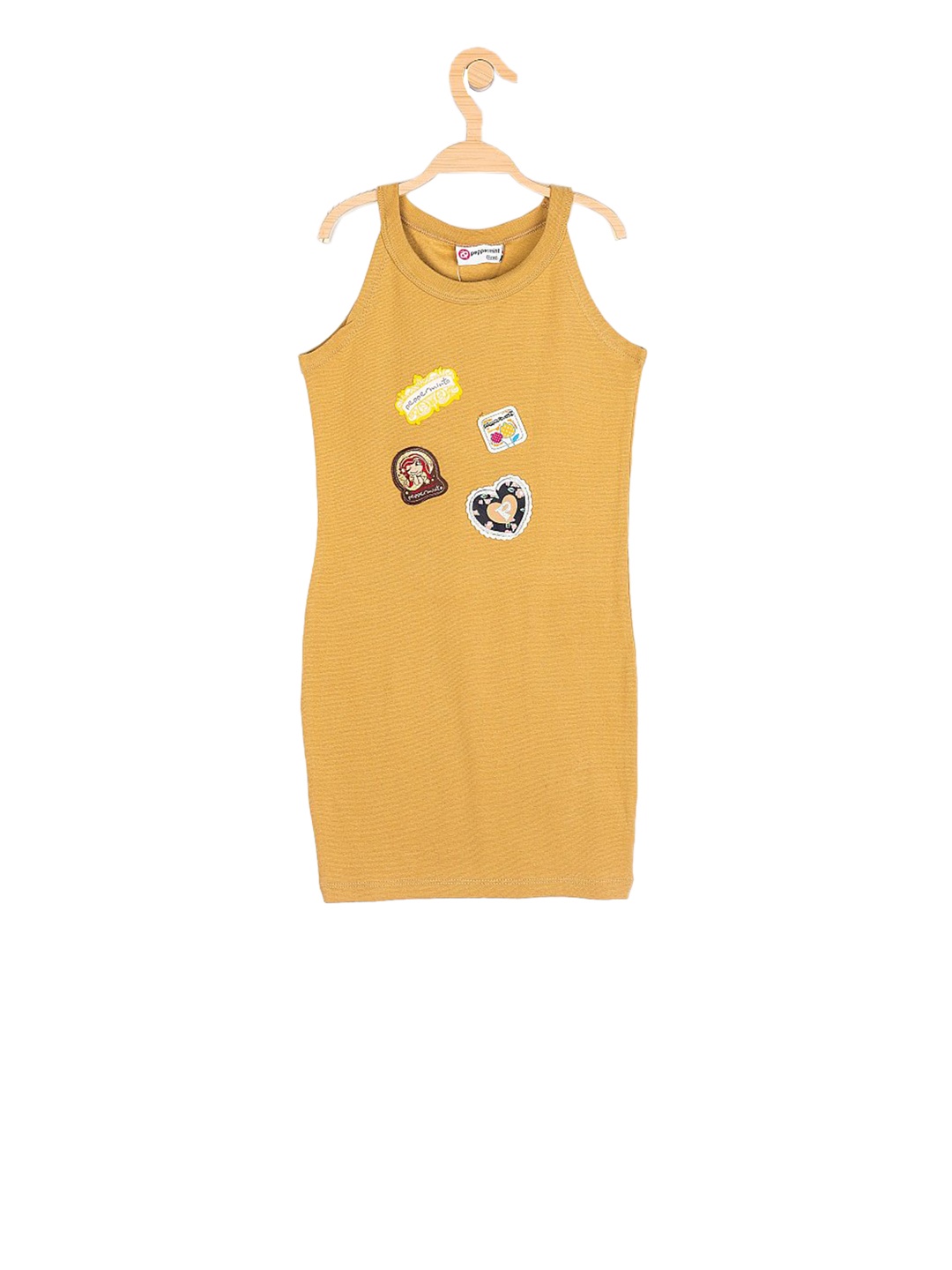 

Peppermint Girls Yellow Printed T-shirt Dress