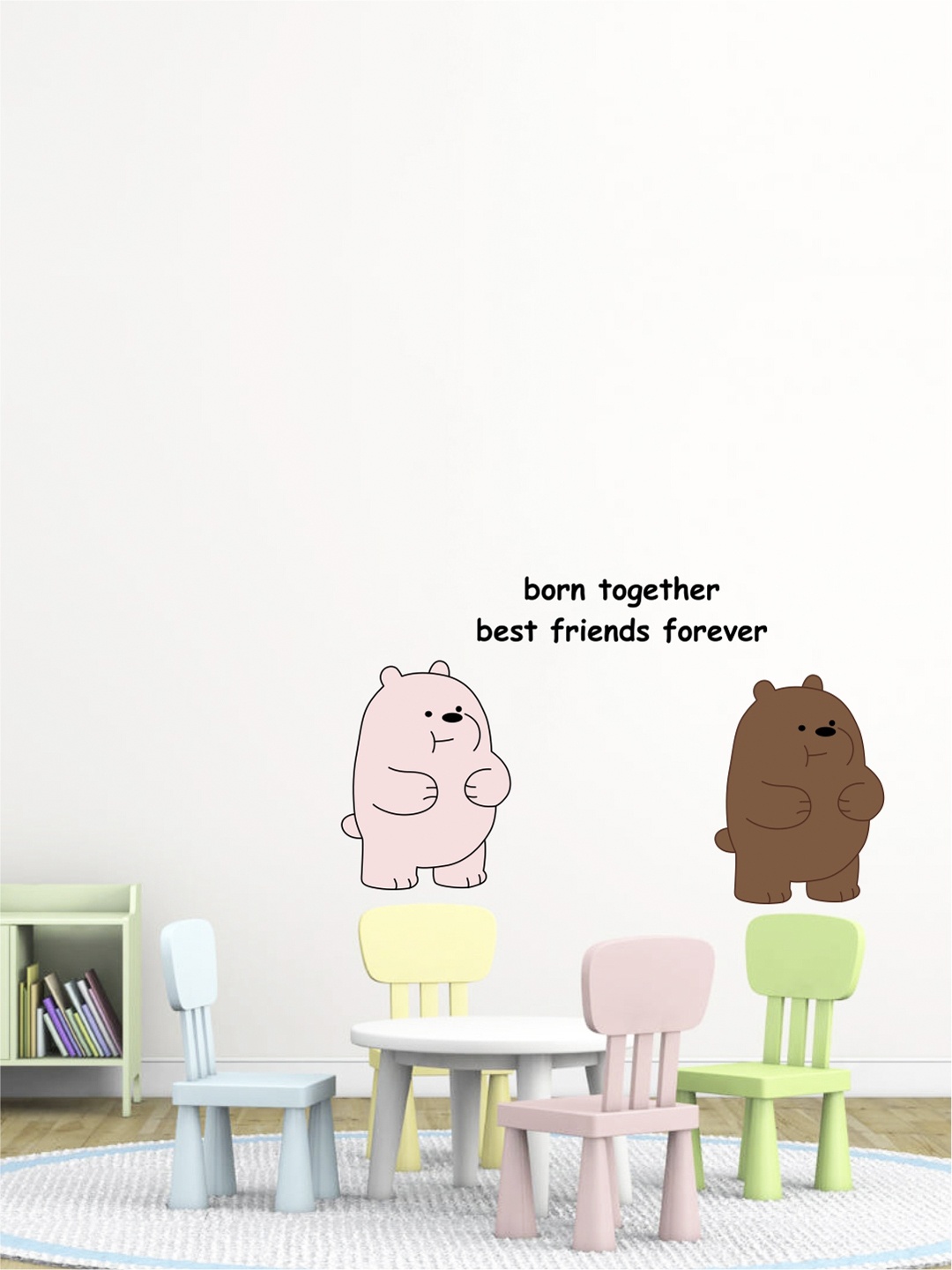 

rawpockets Multi-Coloured Born Together PVC Vinyl Wall Stickers