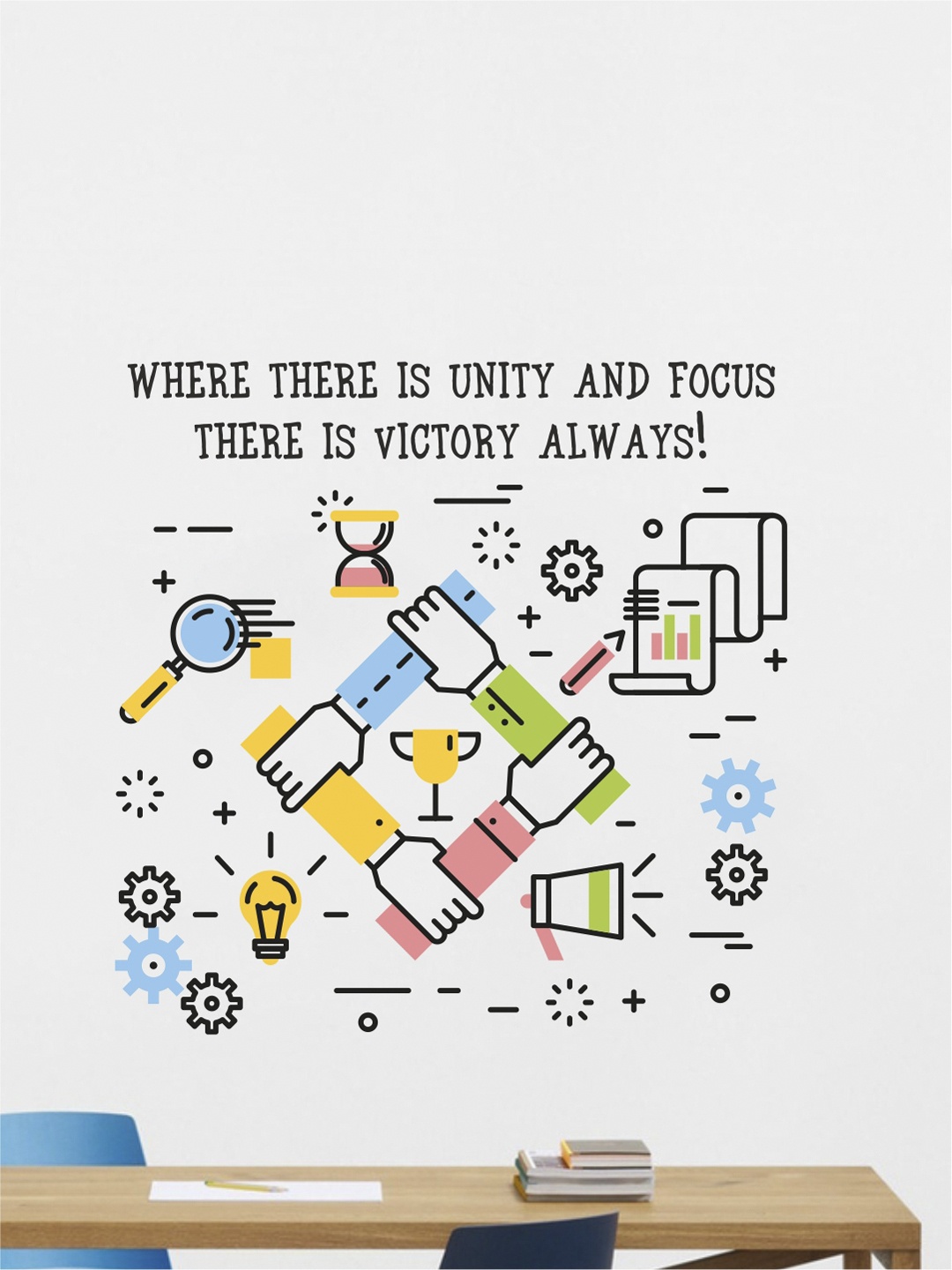 

rawpockets Multicoloured Unity Focus Victory Wall Stickers, Multi