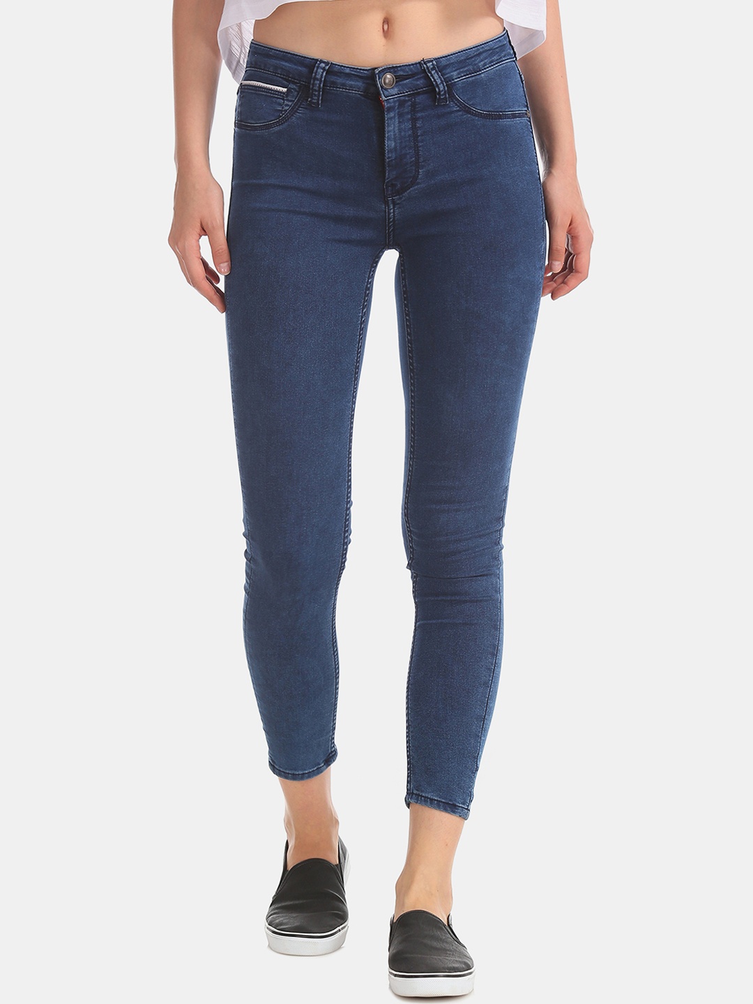 

Ed Hardy Women Blue Slim Fit Mid-Rise Clean Look Jeans