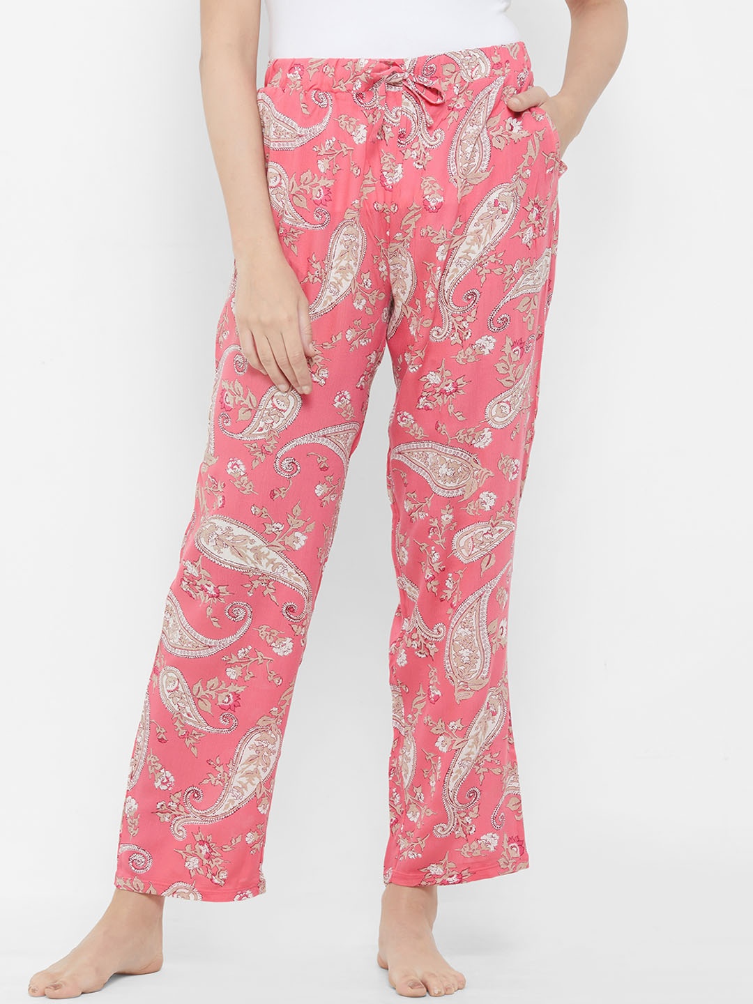

SOIE Women Paisley Print Lounge Pants, Pink
