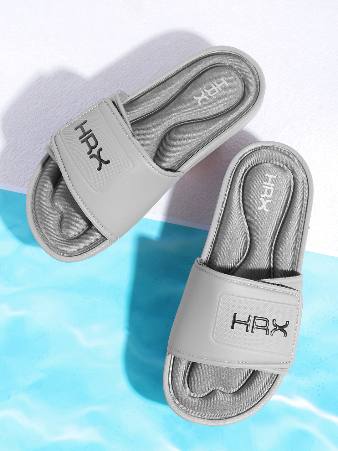 

HRX by Hrithik Roshan Men Memory Foam Sliders, Grey