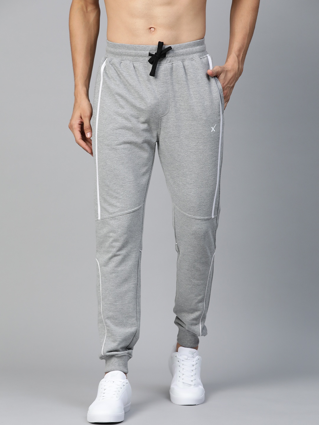 

HRX by Hrithik Roshan Men Light Grey Melange Solid Regular Fit Bio-Wash Lifestyle Jogger