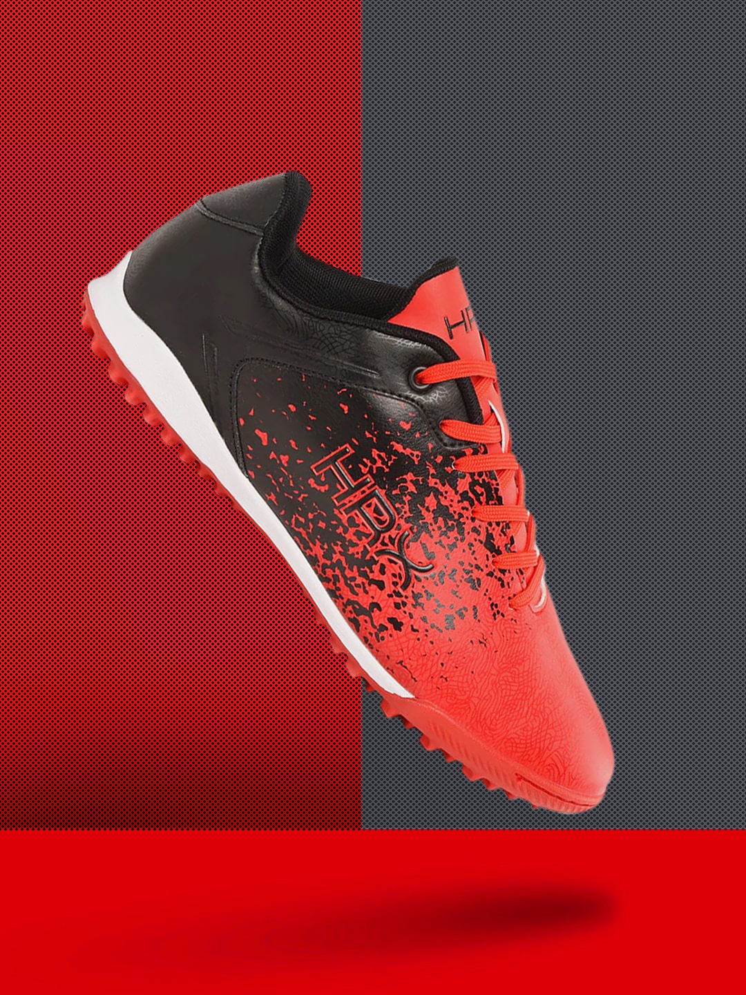 

HRX by Hrithik Roshan Red & Black Printed Football Shoes
