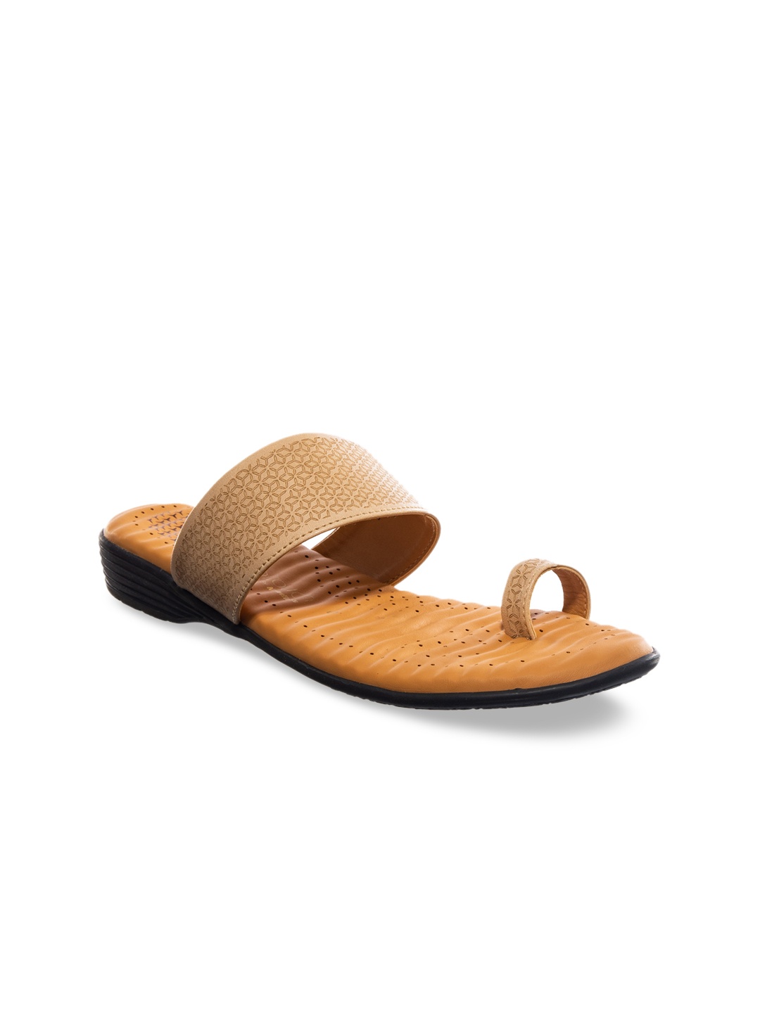 

Khadims Women Beige Textured One Toe Flats