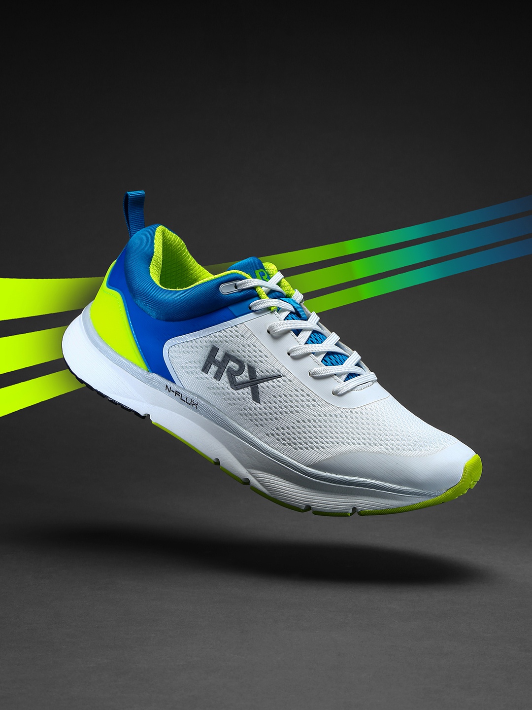 

HRX by Hrithik Roshan Men White And Fluorescent Green N-FLUX Running Shoe