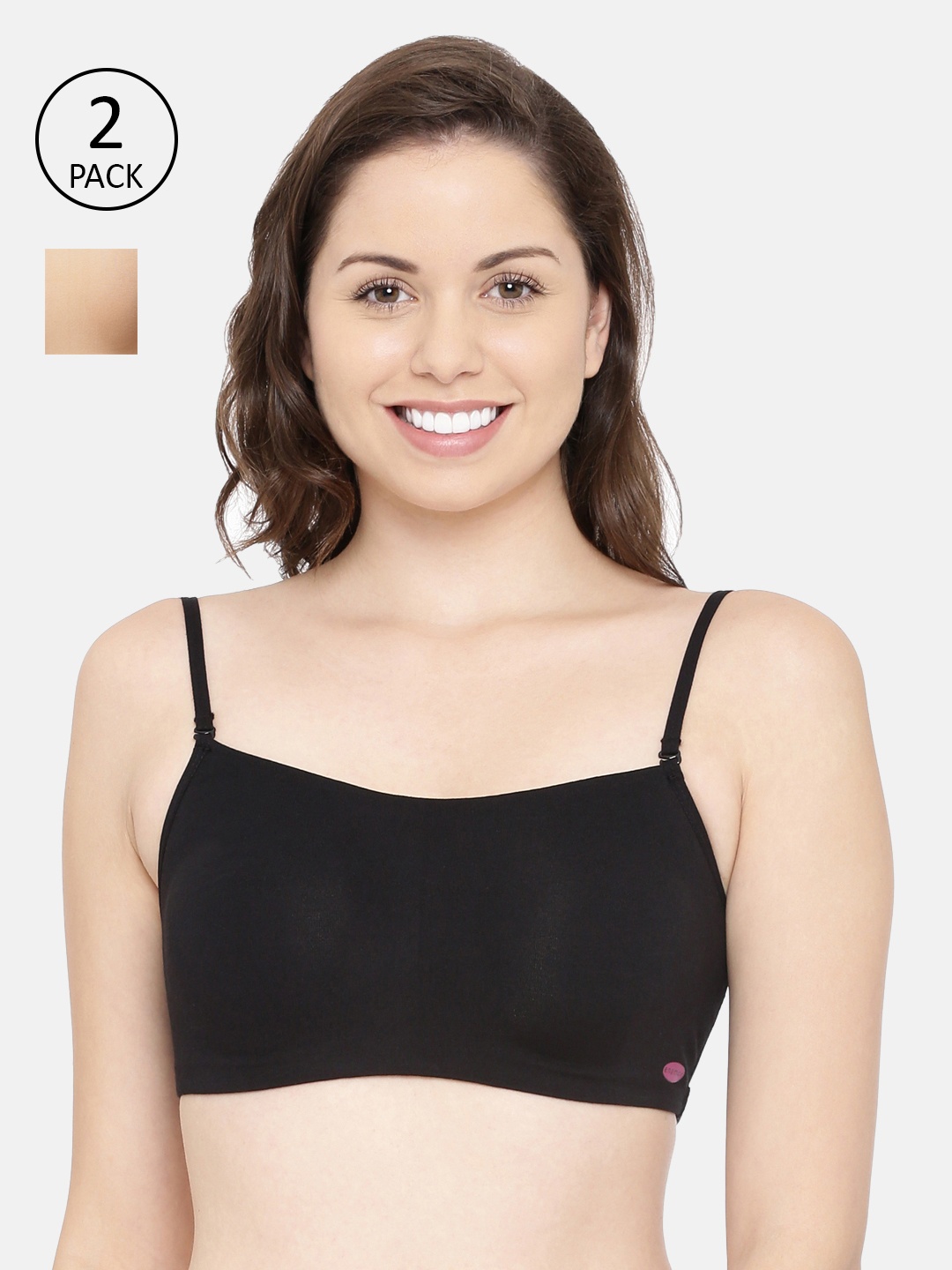 

Enamor Pack of 2 Solid Non-Wired Non Padded Everyday Bra 11818390-1-10685696-1, Beige