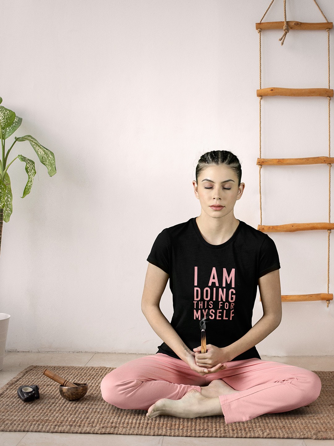 

HRX by Hrithik Roshan Women Black Solid Bio-Wash Yoga Pure Cotton T-shirts